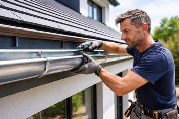 Pose d'une gouttière en zinc sans soudure