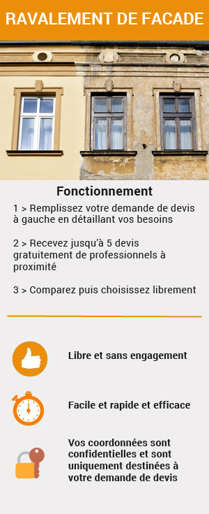 Obtenez plusieurs devis pour le ravalement d'une façade