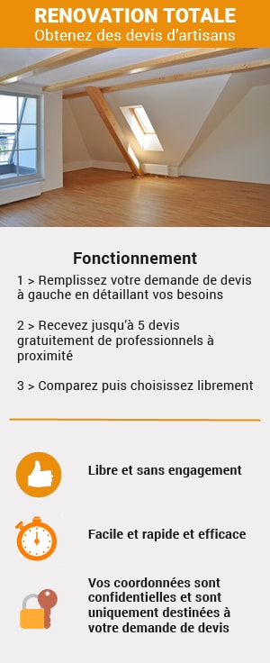 Recevez des devis d'artisan pour travaux de rénovation totale